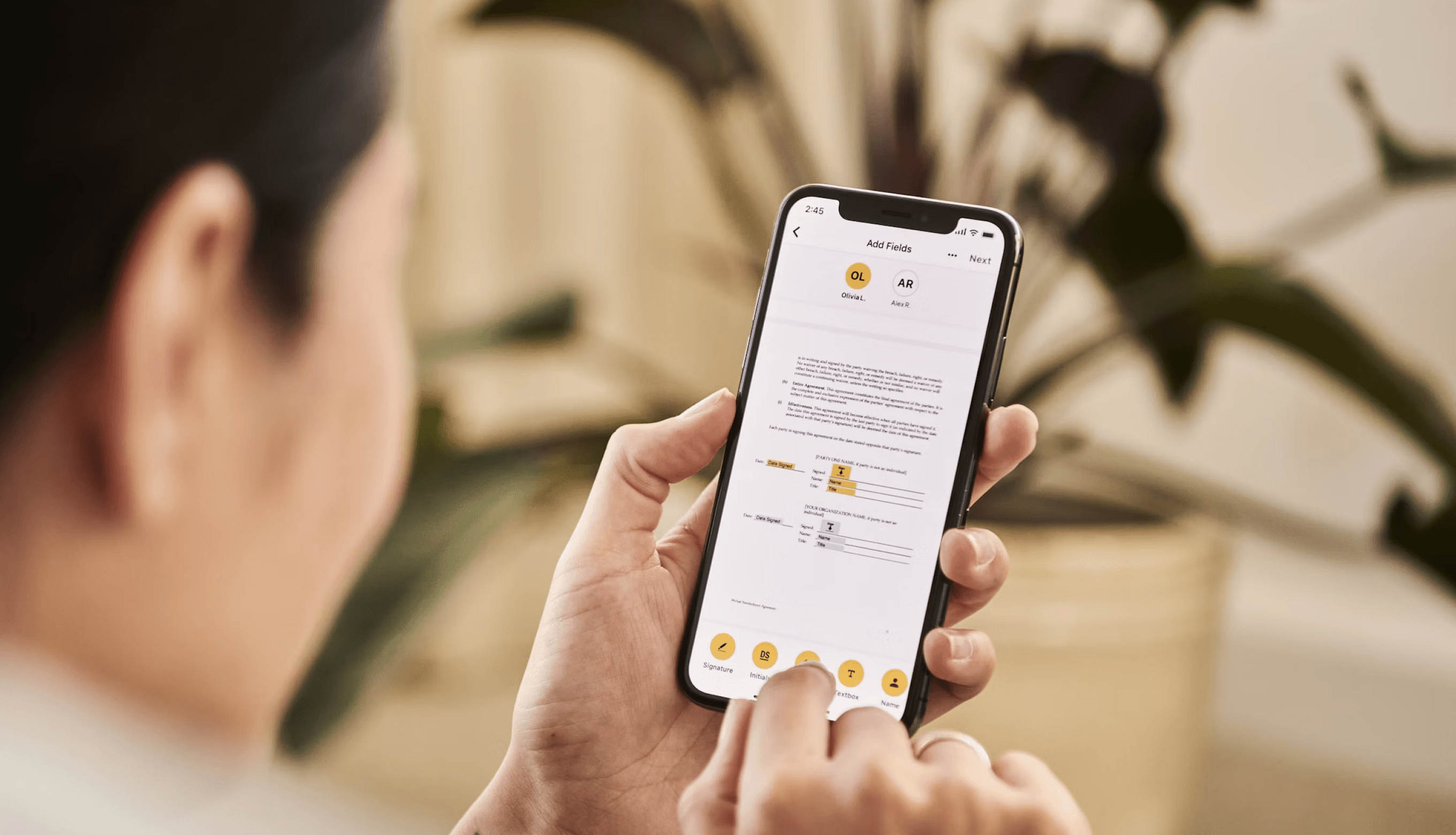 A person using a phone