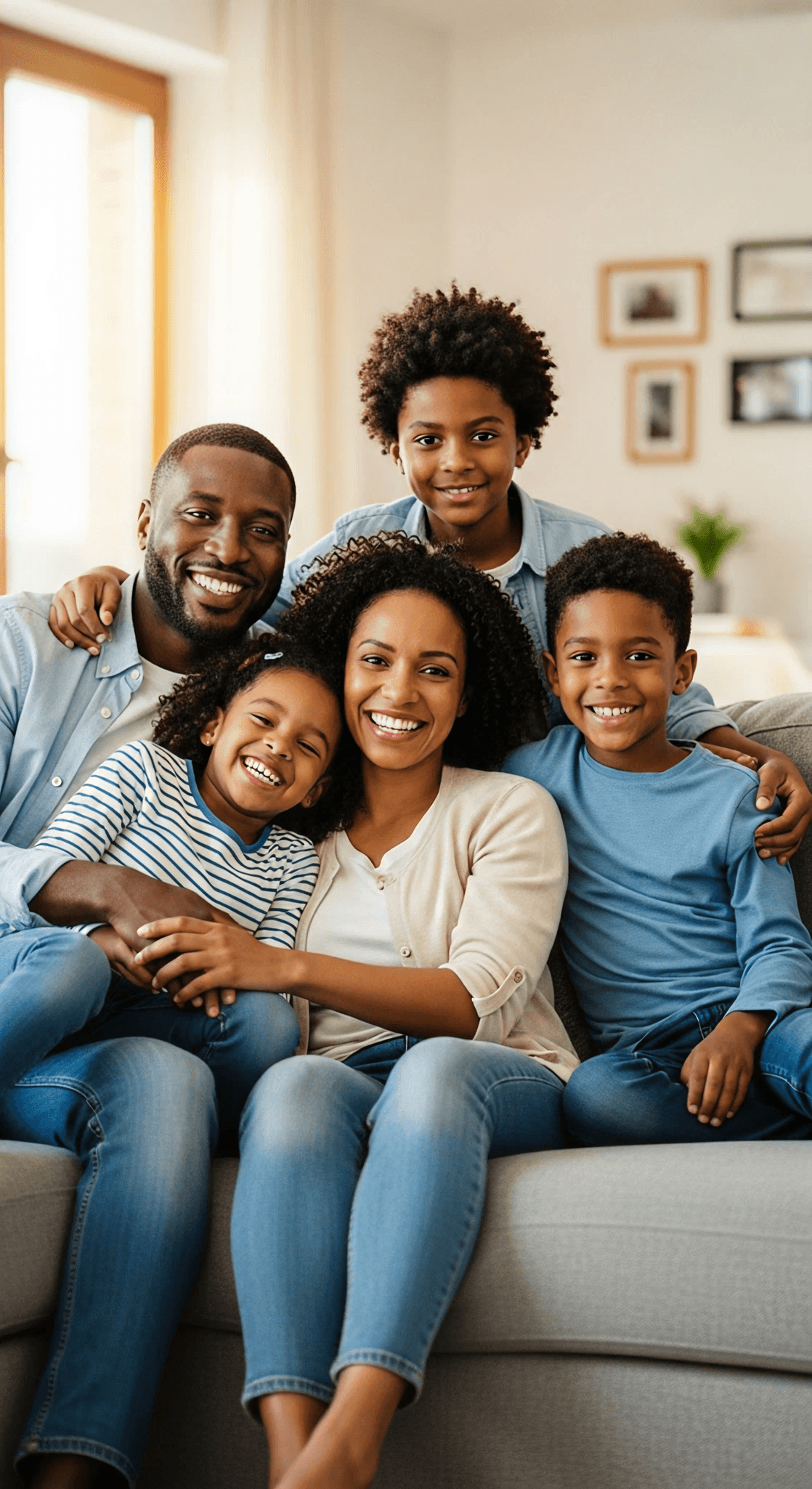 A family together at home